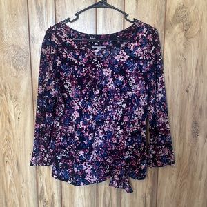 Floral blouse with side tie